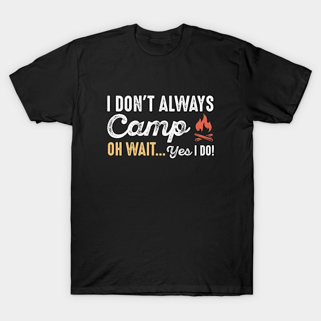 I Don't Always Camp T-Shirt by CreativeJourney